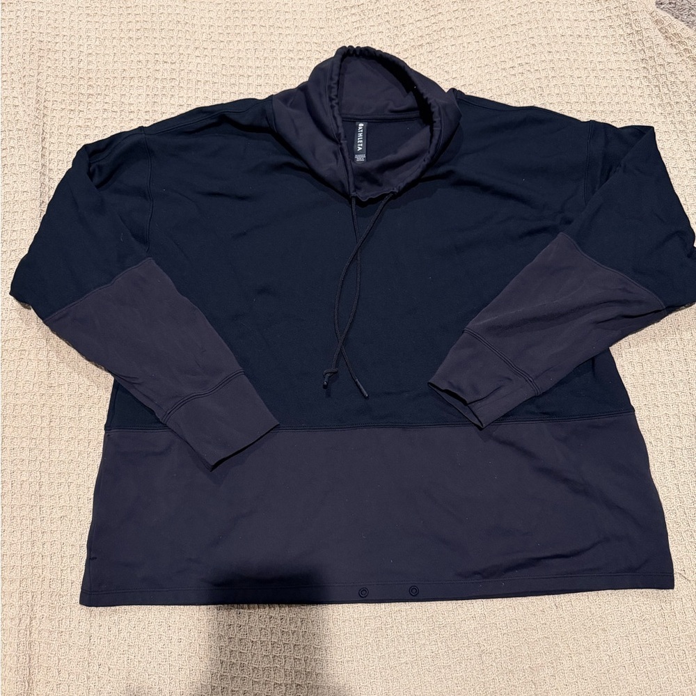 Athleta Black Relaxed Pullover Hoodie - Picture 3 of 7